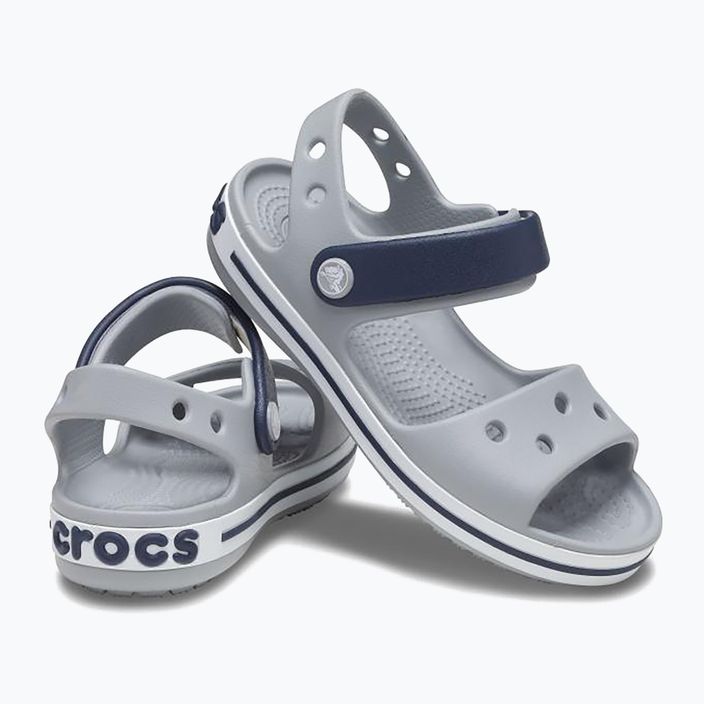 Sandały dziecięce Crocs Crocband Sandal Kids light grey/navy 10