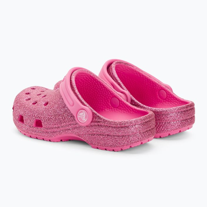 Klapki dziecięce Crocs Classic Glitter Clog pink lemonade 4
