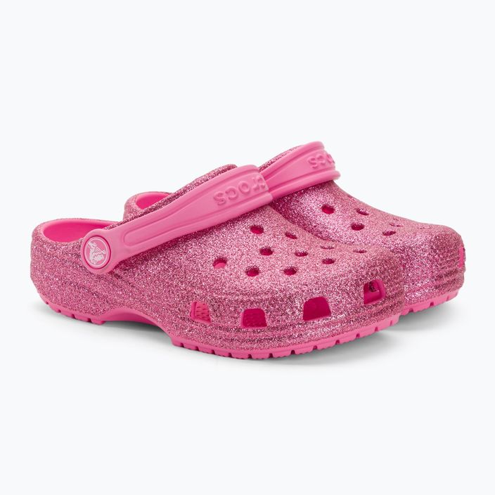 Klapki dziecięce Crocs Classic Glitter Clog pink lemonade 5