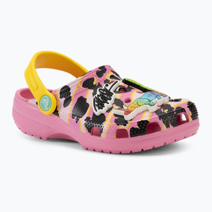 Klapki dziecięce Crocs Ron English Party Animals Classic Clog Kids pink lemonade/multi 4