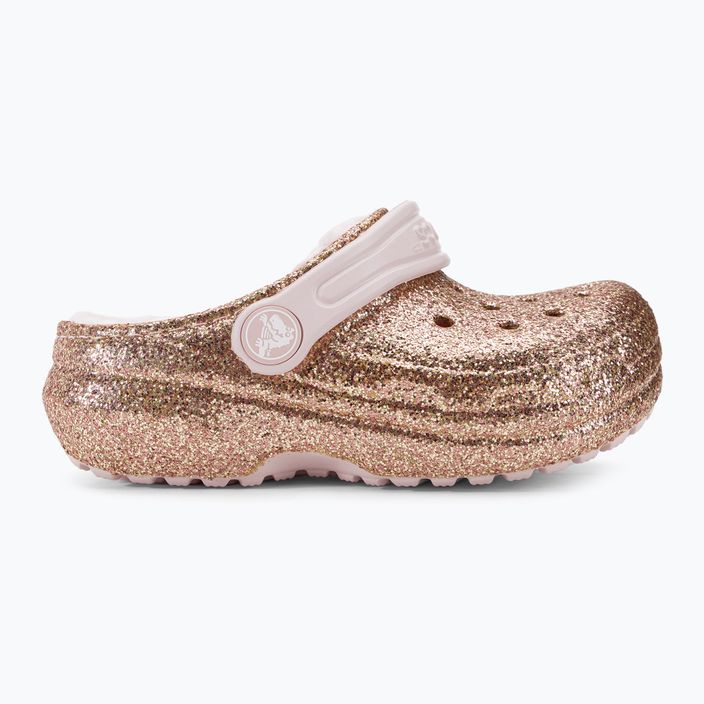Klapki dziecięce Crocs Classic Lined Glitter Clog gold/barely pink 3