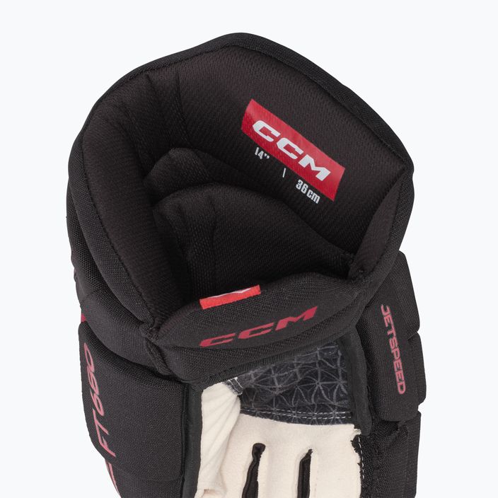 Rękawice hokejowe CCM JetSpeed FT680 SR black/red 4