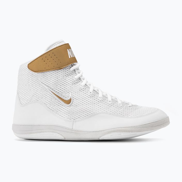 Buty zapaśnicze męskie Nike Inflict 3 white/metallic gold 2