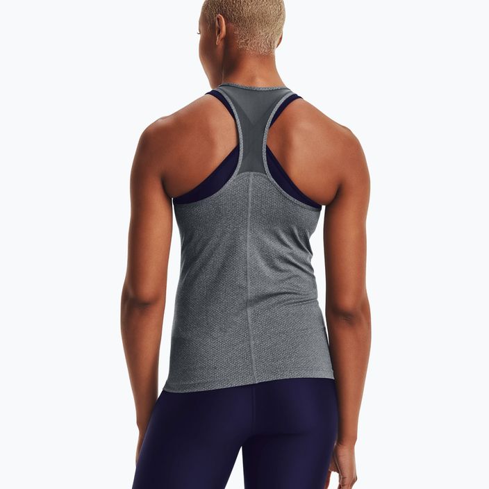 Tank top treningowy damski Under Armour HeatGear Armour Racer pitch gray light heather/metallic silver 2