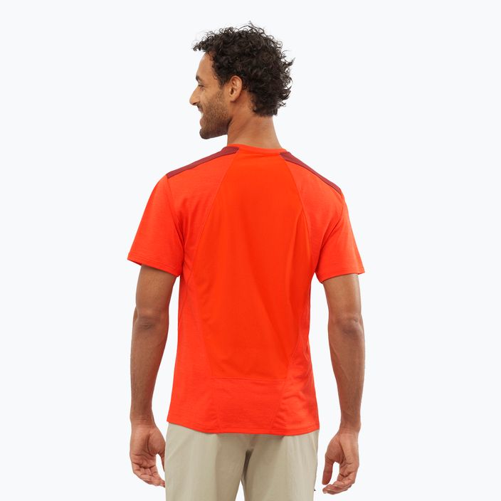 Koszulka trekkingowa męska Salomon Outline fiery red/cabe 2