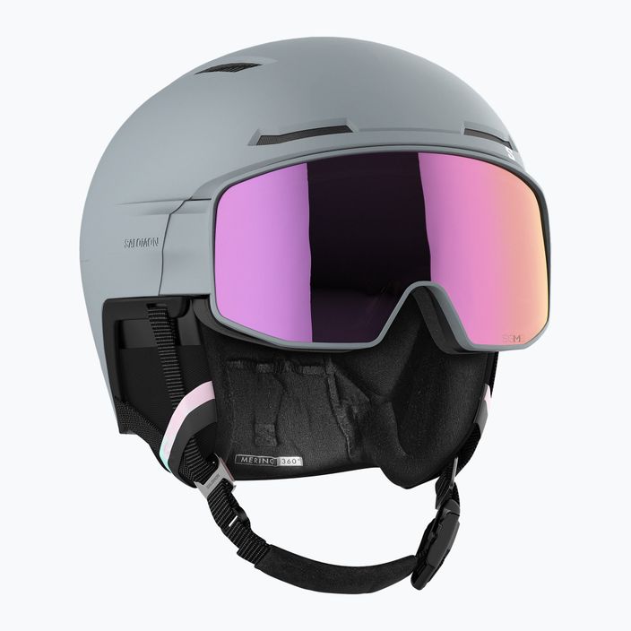 Kask narciarski Salomon Driver Prime Sigma Plus wrought iron/silver pink/sky blue 8