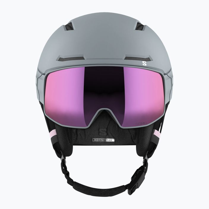 Kask narciarski Salomon Driver Prime Sigma Plus wrought iron/silver pink/sky blue 11