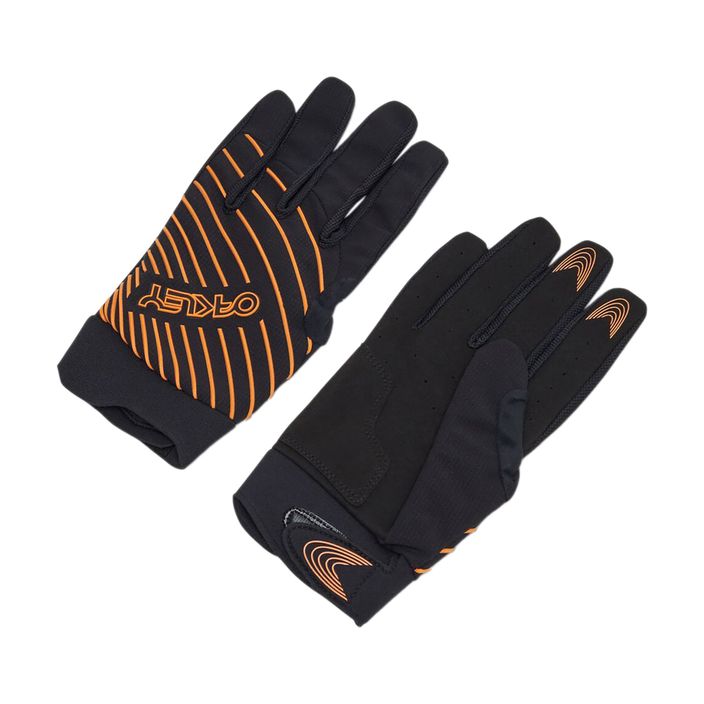 Rękawiczki rowerowe męskie Oakley Drop In MTB Glove 2.0 blackout/soft orange 2
