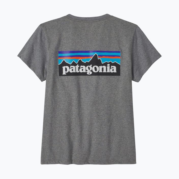 Koszulka trekkingowa damska Patagonia P-6 Logo Responsibili-Tee gravel heather 5