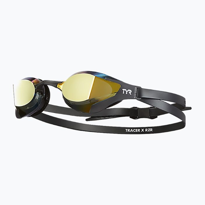 Okulary do pływania TYR Tracer-X RZR Mirrored Racing gold/black 6