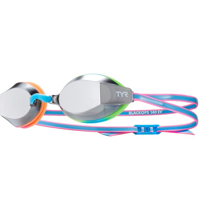 Okulary do pływania dziecięce TYR Blackops 140 Ev Racing Mirrored silver/ blue/ pink 2