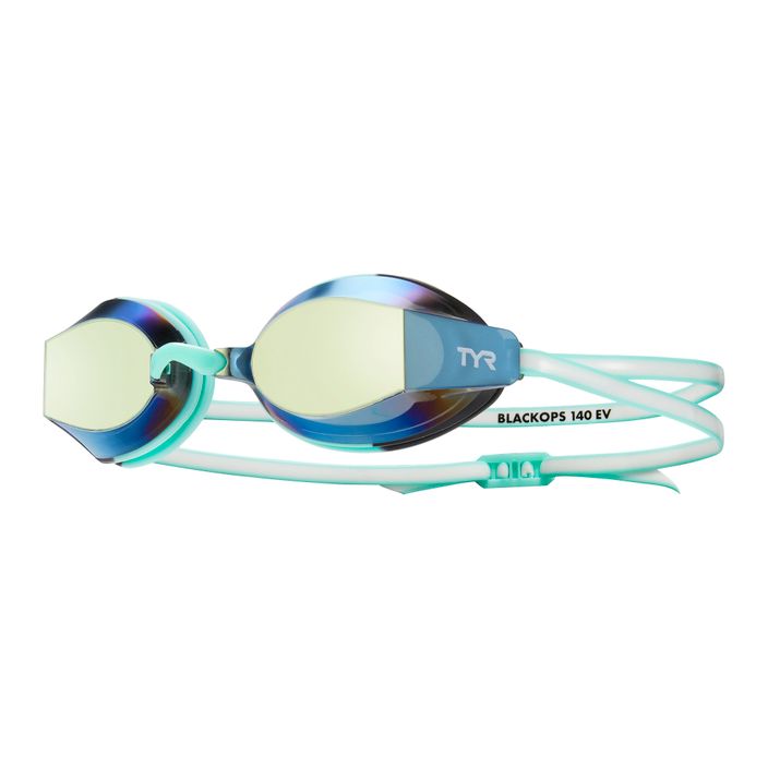 Okulary do pływania damskie TYR Blackops 140 Ev Racing Mirrored gold/ mint/ white 2