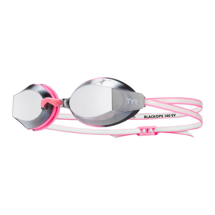 Okulary do pływania damskie TYR Blackops 140 Ev Racing Mirrored silver/ pink/ white 2