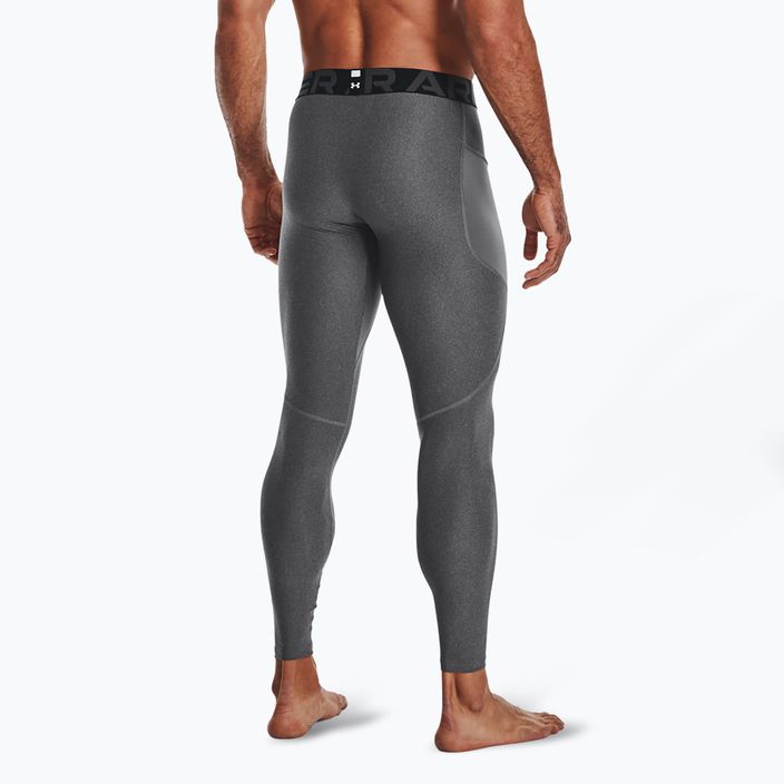 Legginsy treningowe męskie Under Armour HeatGear carbon heather/black 3