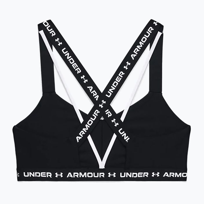 Biustonosz fitness Under Armour Crossback Low black/white/white 4