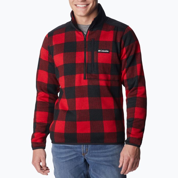 Bluza polarowa męska Columbia Sweater Weather II Printed mountain red check print