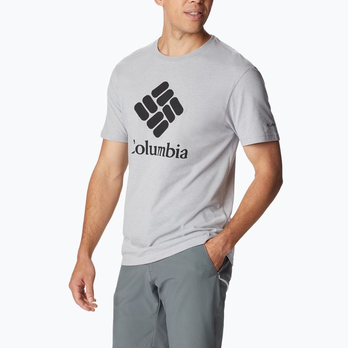 Koszulka trekkingowa męska Columbia CSC Basic Logo columbia grey heather/csc stacked logo 2