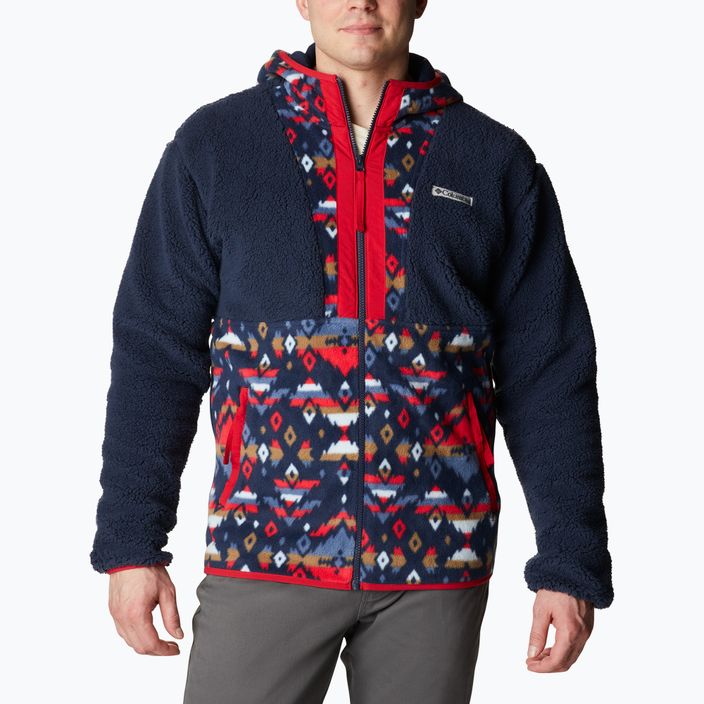 Bluza polarowa męska Columbia Backbowl Sherpa coll navy/coll navy rocky mtn print