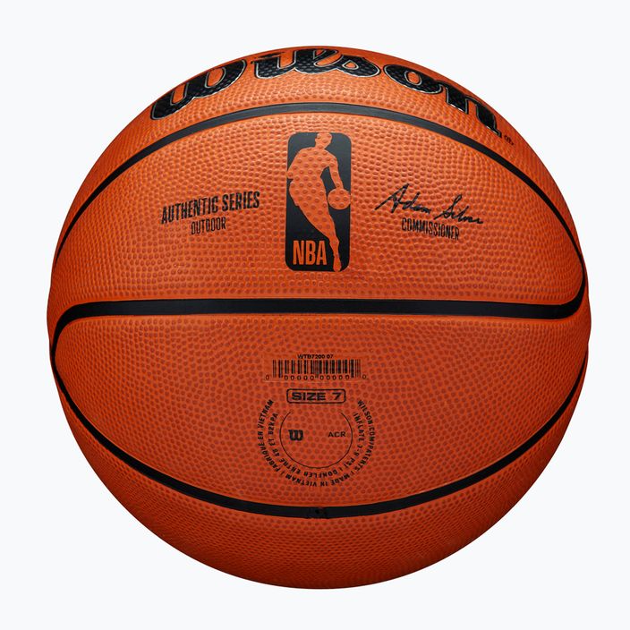 Piłka do koszykówki dziecięca Wilson NBA Authentic Series Outdoor brown rozmiar 5 6