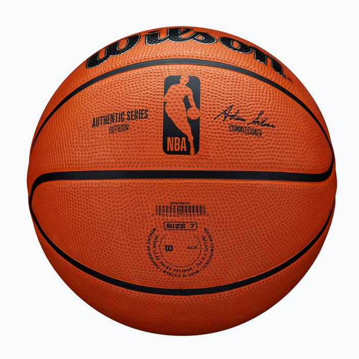 Piłka do koszykówki Wilson NBA Authentic Series Outdoor brown rozmiar 6 6