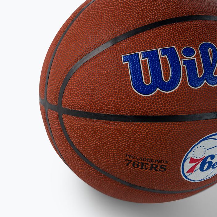 Piłka do koszykówki Wilson NBA Team Alliance Philadelphia 76ers brown rozmiar 7 3