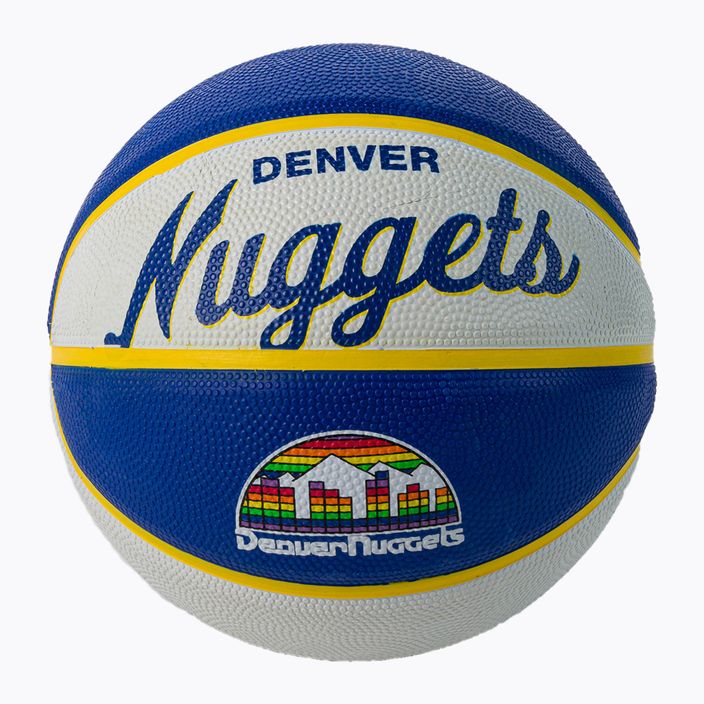 Piłka do koszykówki dziecięca Wilson NBA Team Retro Mini Denver Nuggets blue rozmiar 3