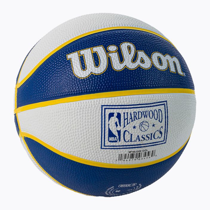 Piłka do koszykówki dziecięca Wilson NBA Team Retro Mini Golden State Warriors blue rozmiar 3 2
