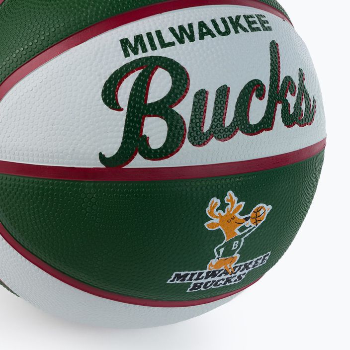 Piłka do koszykówki dziecięca Wilson NBA Team Retro Mini Milwaukee Bucks green rozmiar 3 3