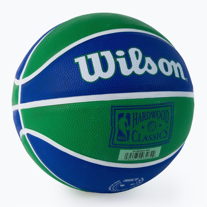 Piłka do koszykówki dziecięca Wilson NBA Team Retro Mini Minnesota Timberwolves blue rozmiar 3 2
