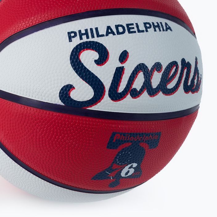 Piłka do koszykówki dziecięca Wilson NBA Team Retro Mini Philadelphia 76ers red rozmiar 3 3