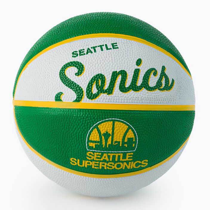 Piłka do koszykówki dziecięca Wilson NBA Team Retro Mini Seattle SuperSonics green rozmiar 3