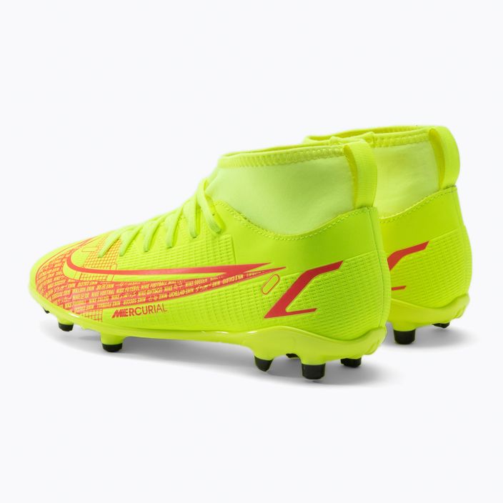 Buty piłkarskie dziecięce Nike Superfly 8 Club FG/MG Jr volt/black/bright crimson 3