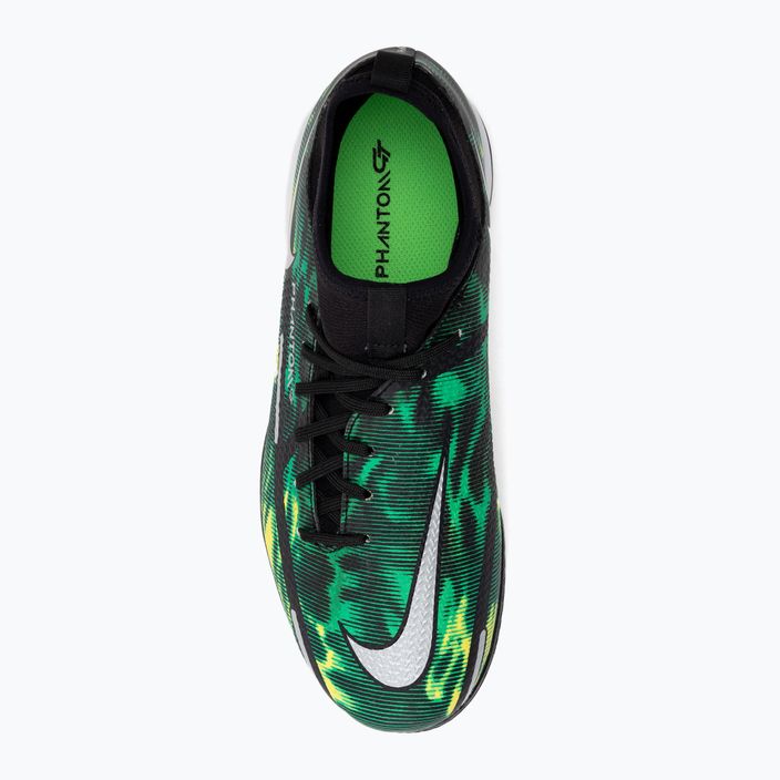 Buty piłkarskie dziecięce Nike Phantom GT2 Academy DF SW IC Jr black/metalic platinum/green strike 6