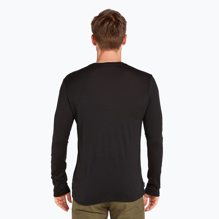 Longsleeve trekkingowy męski icebreaker Merino 150 Tech Lite Bear Lift black 3