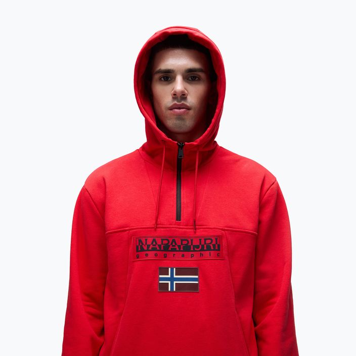 Bluza męska Napapijri Burgee Half Zip Hooded 2.0 red goji 4