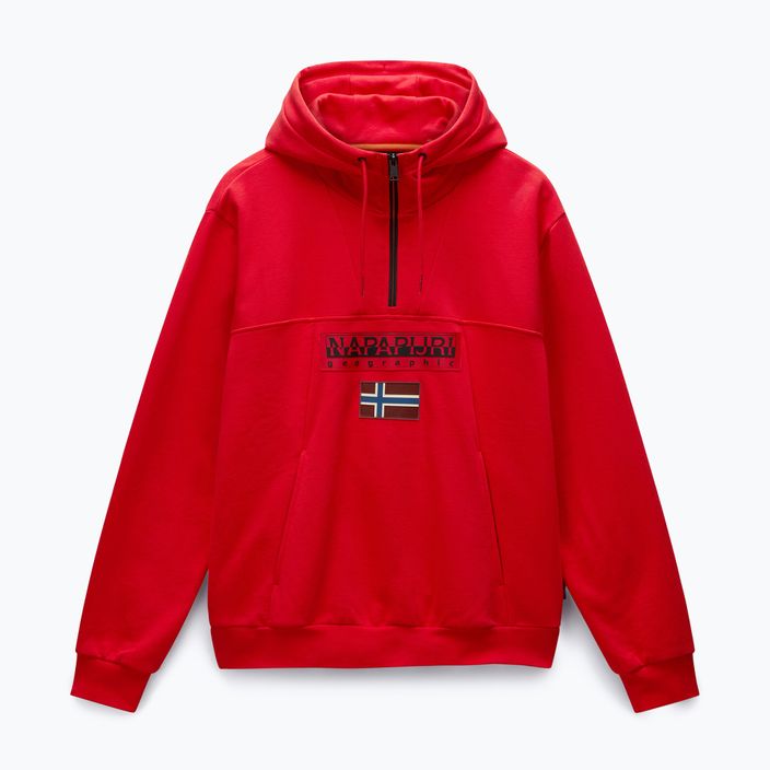 Bluza męska Napapijri Burgee Half Zip Hooded 2.0 red goji 5