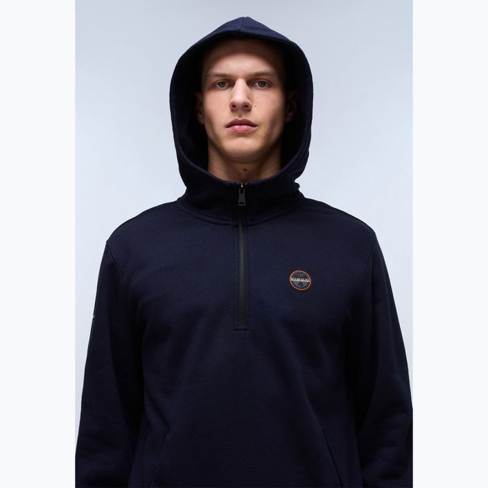 Bluza męska Napapijri B-Badge Half Zip Hooded blu marine 5