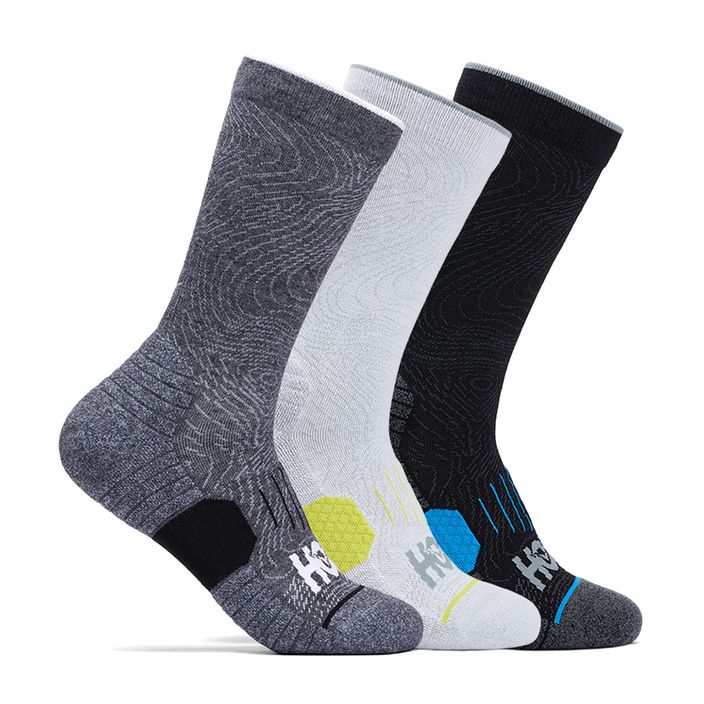 Skarpety do biegania HOKA Crew Run Sock 3 parywhite/black/grey 2