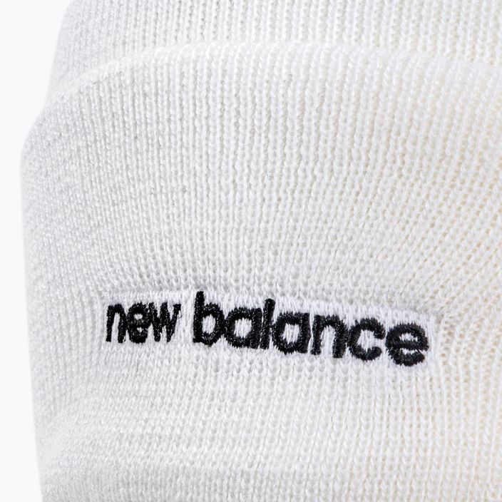Czapka zimowa damska New Balance Knit Cuffed Beanie Embroider white 3