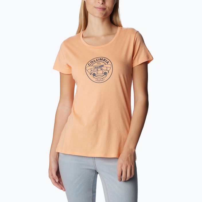 Koszulka trekkingowa damska Columbia Daisy Days Graphic peach hthr/journey to joy graphic