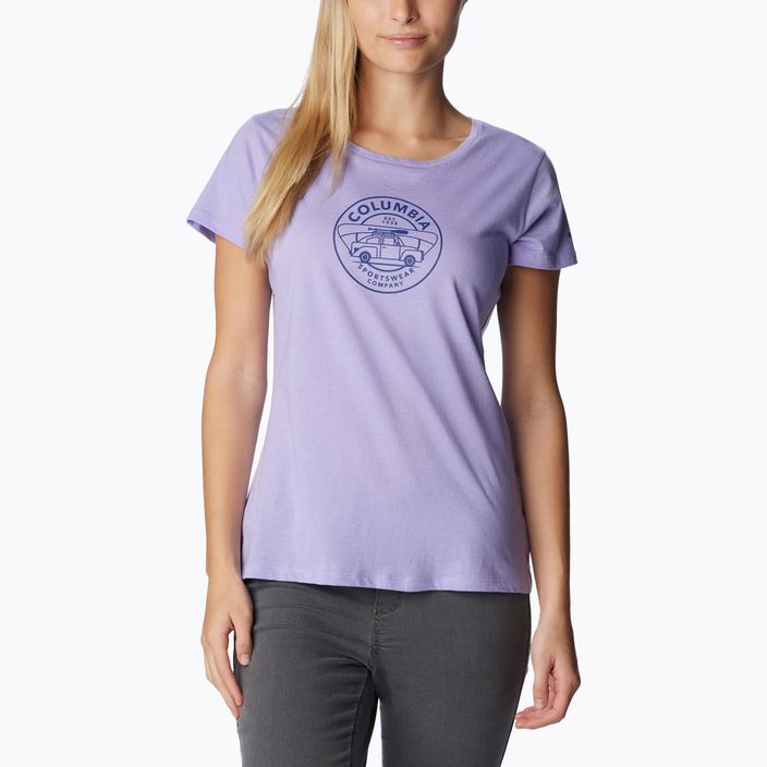 Koszulka trekkingowa damska Columbia Daisy Days Graphic frosted purple hthr/journey to joy grx 4