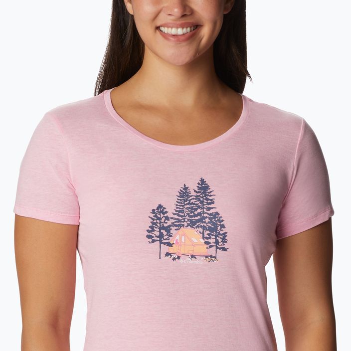 Koszulka trekkingowa damska Columbia Daisy Days Graphic wild rose hthr/best site graphic 5