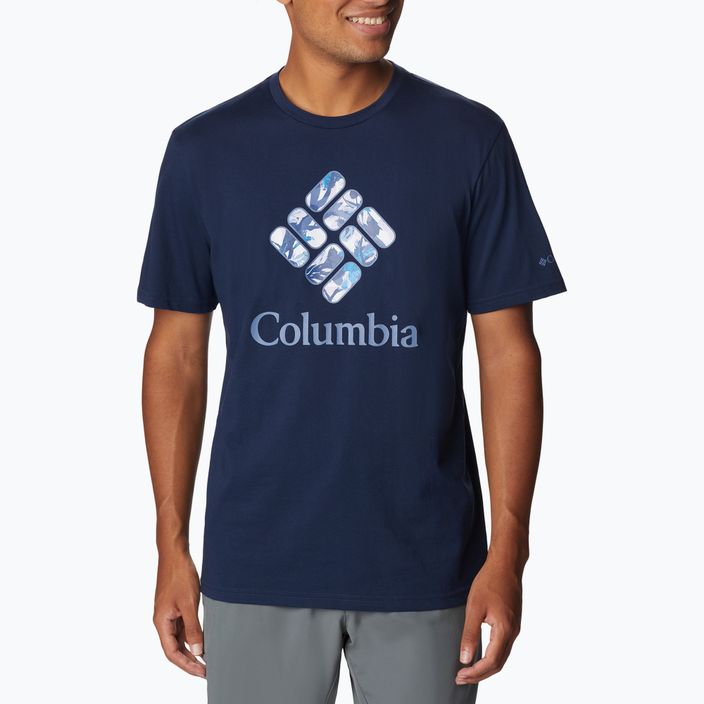 Koszulka trekkingowa męska Columbia Rapid Ridge Graphic collegiate navy/csc stacked floral grx