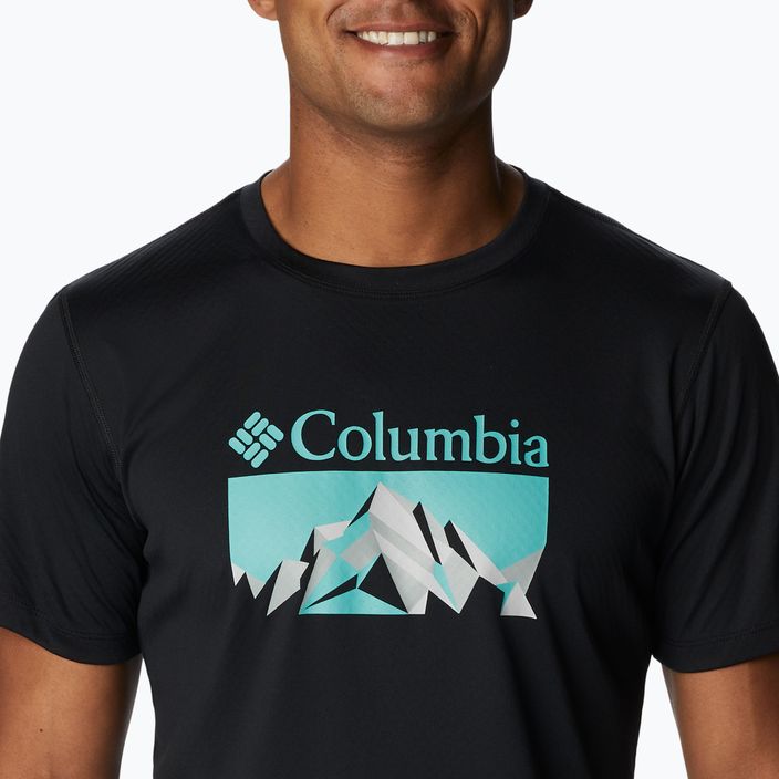 Koszulka trekkingowa męska Columbia Zero Rules Grph black/fractal peaks graphic 4