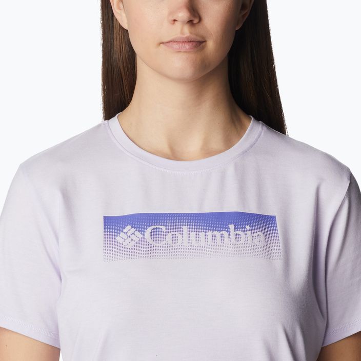Koszulka trekkingowa damska Columbia Sun Trek Graphic purple tint hthr/framed halftone grx 5