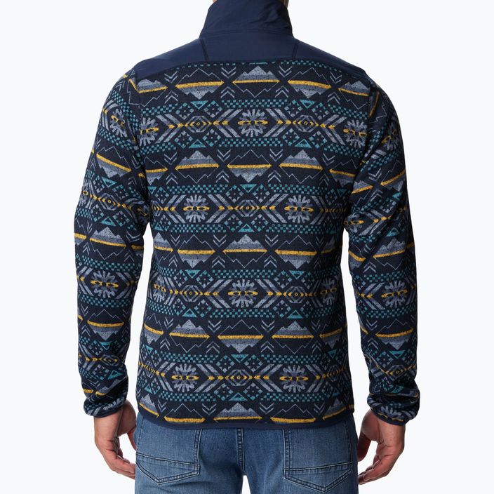 Bluza polarowa męska Columbia Sweater Weather II Printed collegiate navy checkered peaks print 2