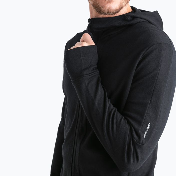 Bluza trekkingowa męska icebreaker Merino 260 Quantum IV Zip Hoodie black 4