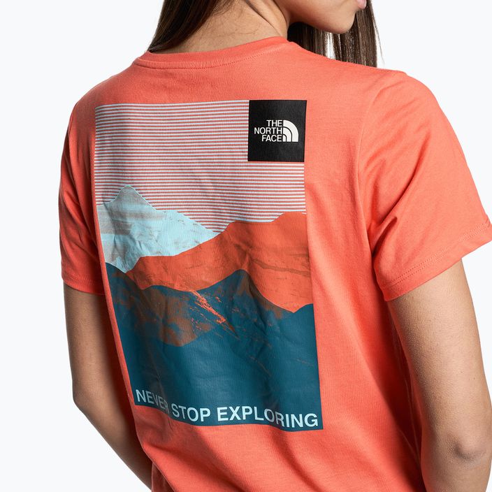 Koszulka trekkingowa damska The North Face Foundation Graphic retro orange 4