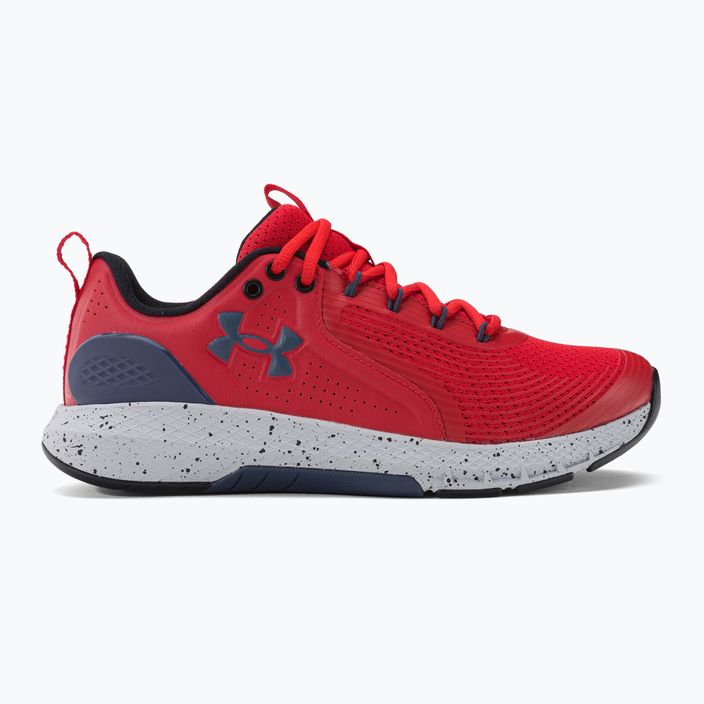 Buty treningowe męskie Under Armour Charged Commit Tr 3 red/downpour gray/downpour gray 2