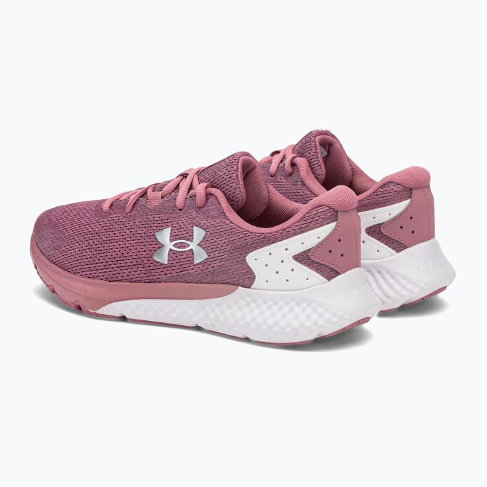 Buty do biegania damskie Under Armour W Charged Rogue 3 Knit pink elixir/white/metallic silver 3